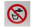 Safety Label, Square, Black / Red on White, Polyvinyl Chloride (PVC), Prohibition Sign, 1pcs